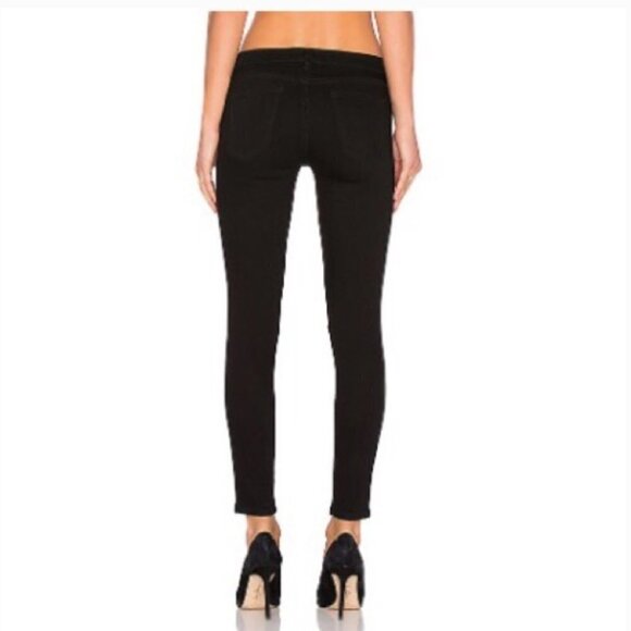 Current/Elliott / Revolve The Stiletto Skinny Jean Jet Black Knee Destroy 25-0 - Picture 4 of 15